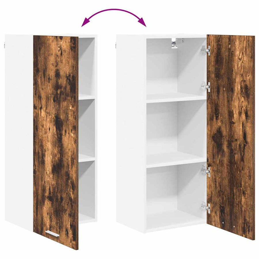 Hangkast Riga Gerookt eiken 40 x 31 x 100 cm Bewerkt hout