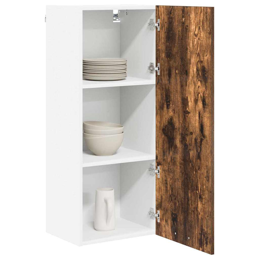Hangkast Riga Gerookt eiken 40 x 31 x 100 cm Bewerkt hout