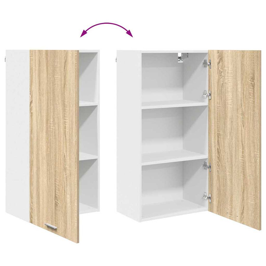 Hangkast Sonoma Eik en Wit 50 x 31 x 100 cm Bewerkt hout