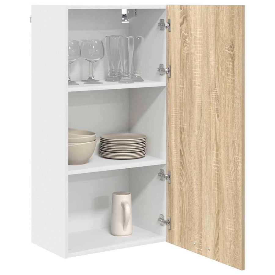 Hangkast Sonoma Eik en Wit 50 x 31 x 100 cm Bewerkt hout