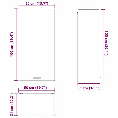 Hangkast Sonoma Eik en Wit 50 x 31 x 100 cm Bewerkt hout