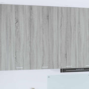 Hangkast 50x31x100 cm bewerkt hout grijs wit
