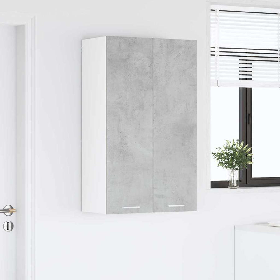 Hangkast Riga Beton Grijs 60 x 31 x 100 cm Bewerkt hout