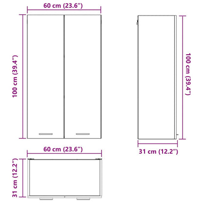 Hangkast met plank Riga Oud Hout 60 x 31 x 100 cm Bewerkt hout