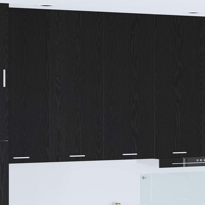 Hangkast Riga Zwart Eiken 80 x 31 x 100 cm Bewerkt hout