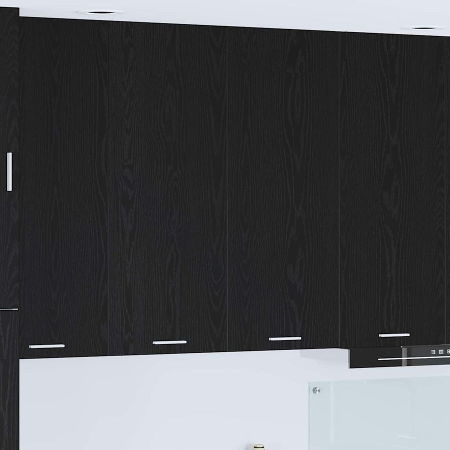 Hangkast Riga Zwart Eiken 80 x 31 x 100 cm Bewerkt hout