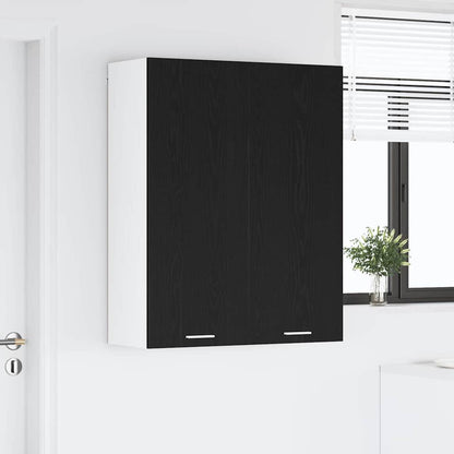 Hangkast Riga Zwart Eiken 80 x 31 x 100 cm Bewerkt hout