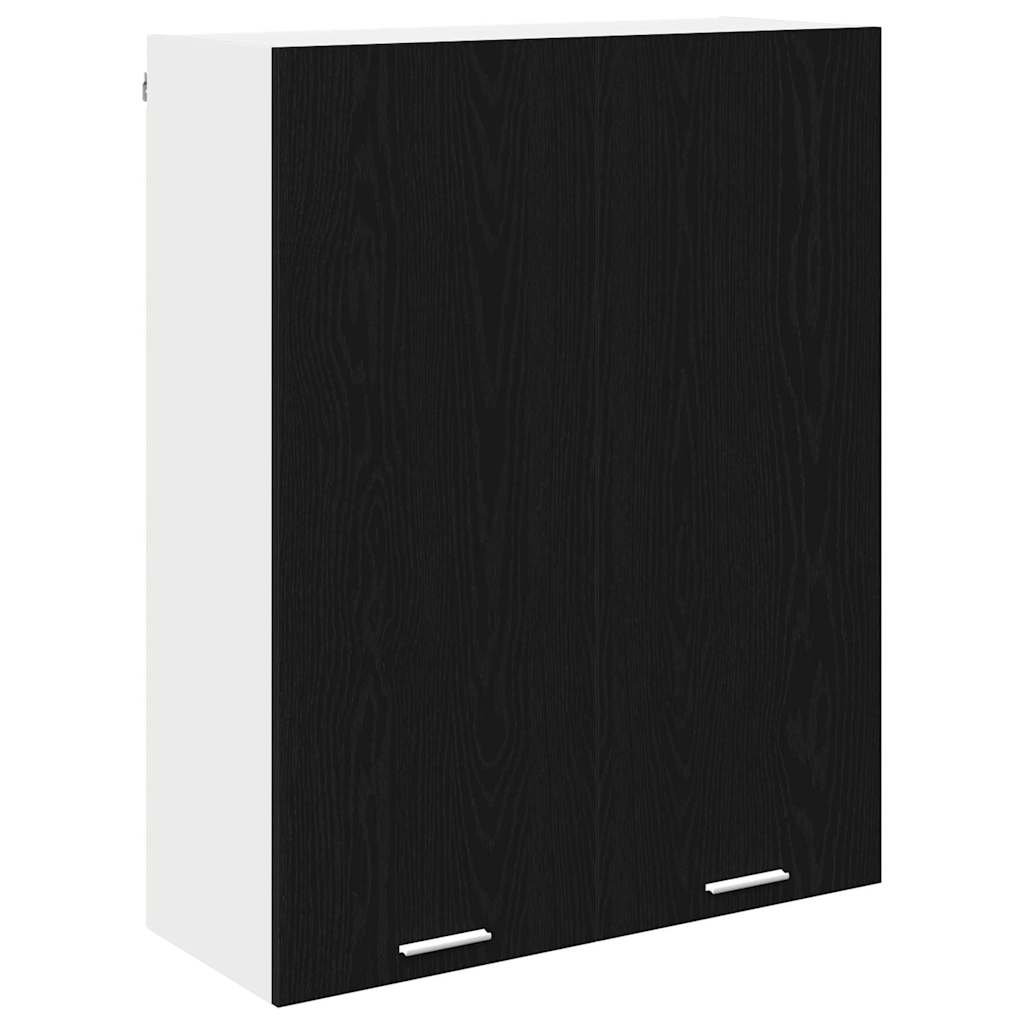 Hangkast Riga Zwart Eiken 80 x 31 x 100 cm Bewerkt hout