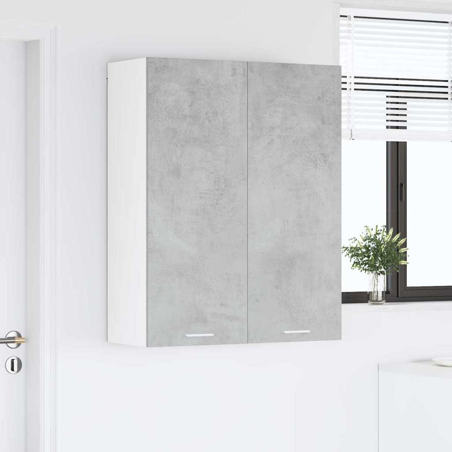 Hangkast Riga Beton Grijs 80 x 31 x 100 cm Bewerkt hout