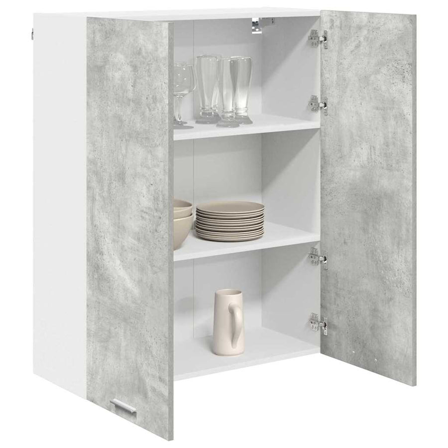 Hangkast Riga Beton Grijs 80 x 31 x 100 cm Bewerkt hout