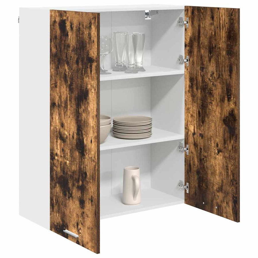 Hangkast Riga Gerookt eiken 80 x 31 x 100 cm Bewerkt hout