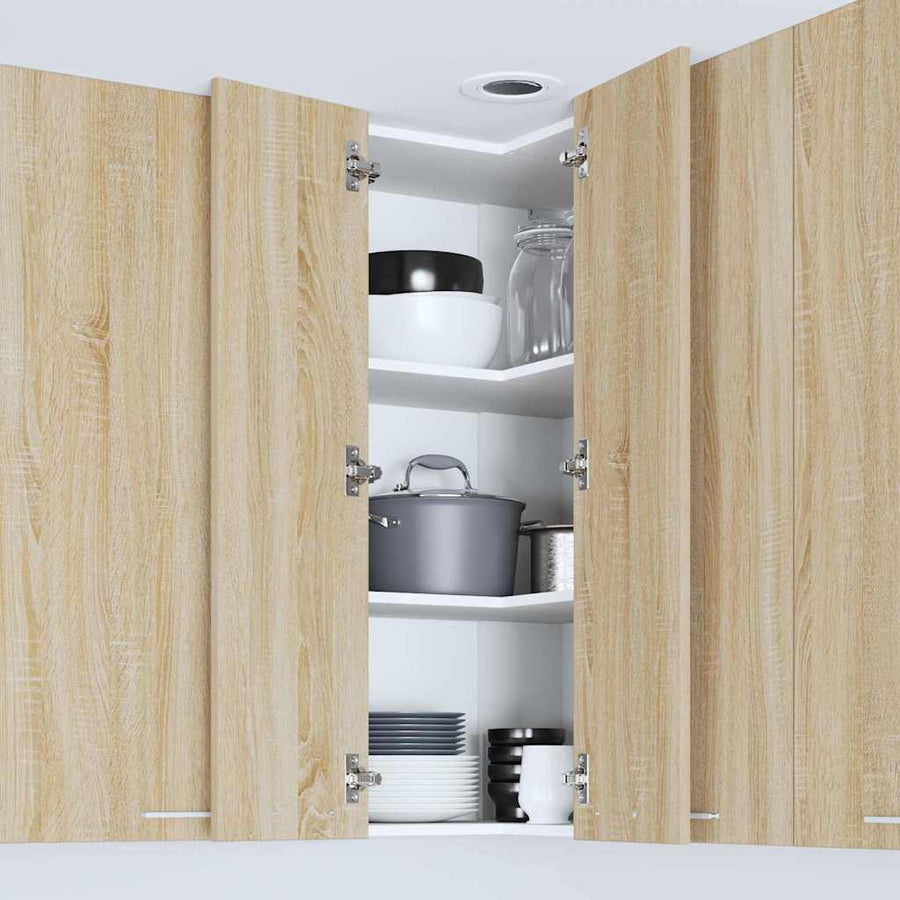 Hangkast Riga Sonoma Eik en Wit 57 x 57 x 100 cm Bewerkt hout