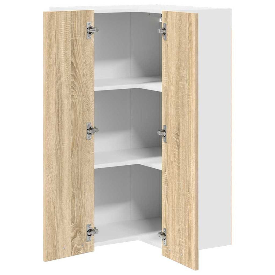 Hangkast Riga Sonoma Eik en Wit 57 x 57 x 100 cm Bewerkt hout