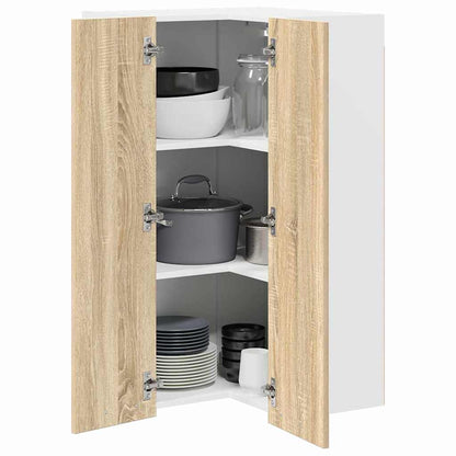 Hangkast Riga Sonoma Eik en Wit 57 x 57 x 100 cm Bewerkt hout