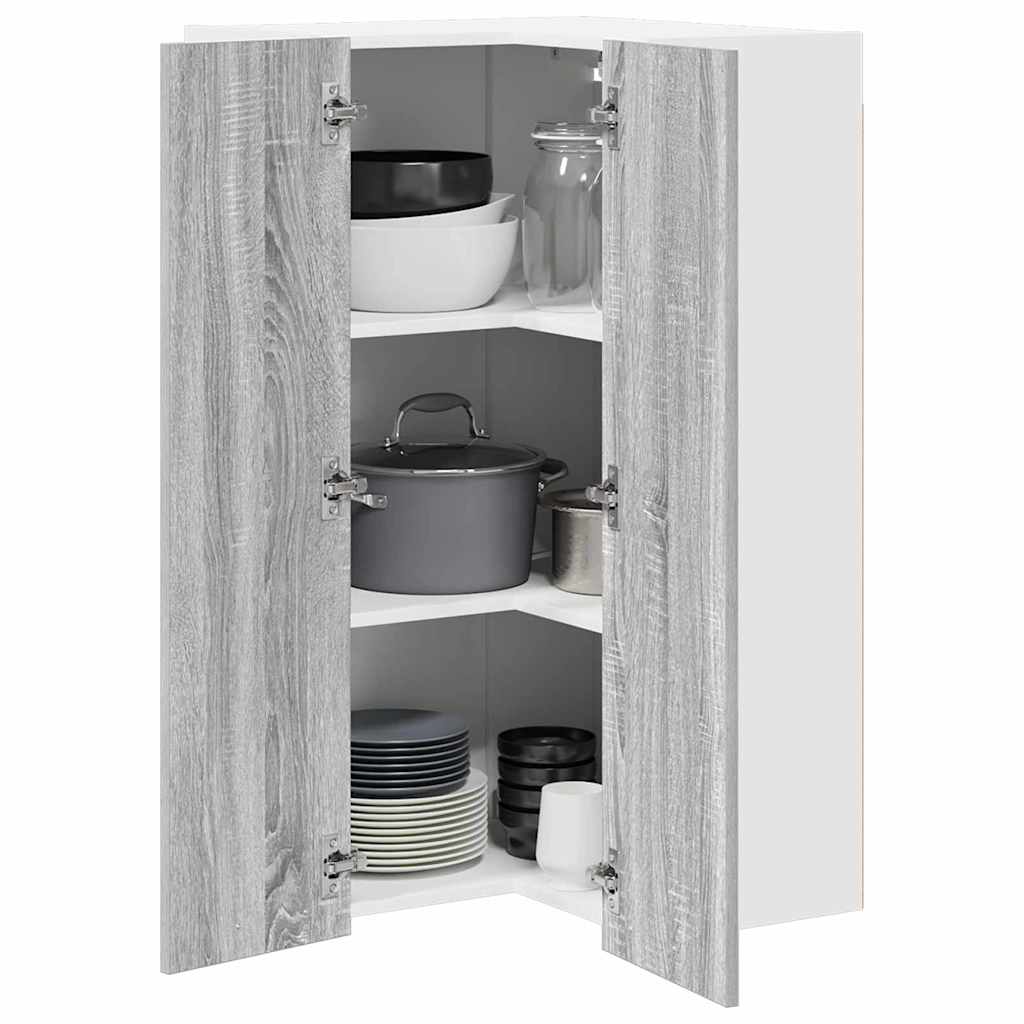 Hangkast Riga Sonoma Eik en Wit 57 x 57 x 100 cm Bewerkt hout