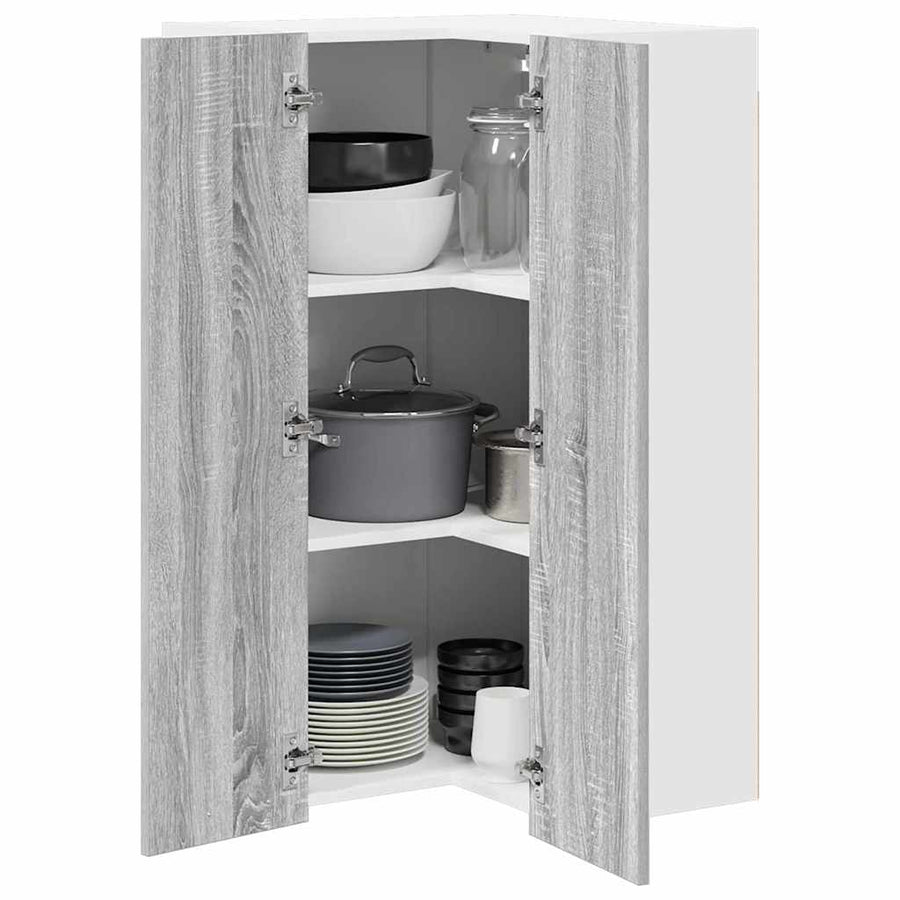 Hangkast Riga Sonoma Eik en Wit 57 x 57 x 100 cm Bewerkt hout