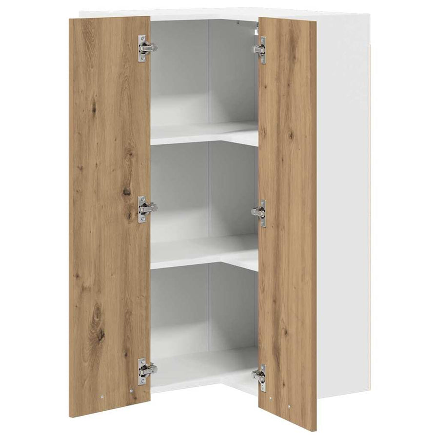 Hangkast Riga Sonoma Eik en Wit 57 x 57 x 100 cm Bewerkt hout