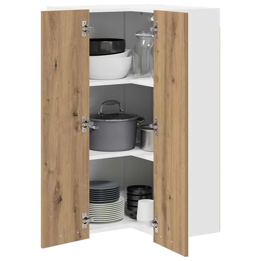 Hangkast Riga Sonoma Eik en Wit 57 x 57 x 100 cm Bewerkt hout