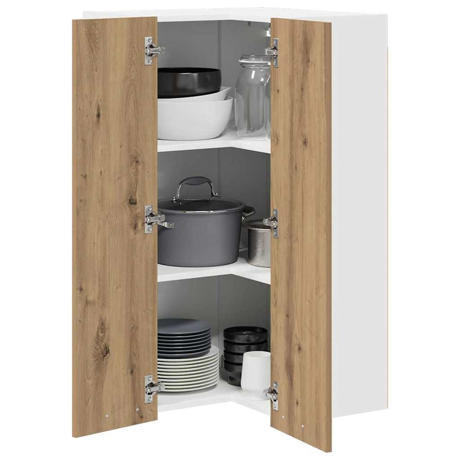 Hangkast Riga Sonoma Eik en Wit 57 x 57 x 100 cm Bewerkt hout