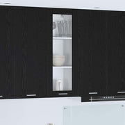 Hangkast 40x31x100 cm bewerkt hout zwart eiken