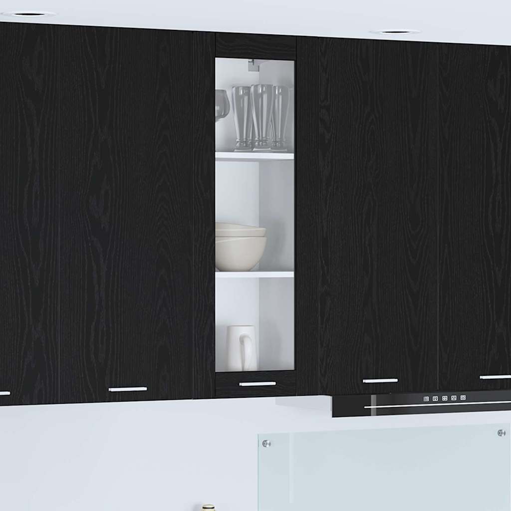 Hangkast Riga Zwart Eiken 40 x 31 x 100 cm Bewerkt hout
