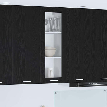 Hangkast Riga Zwart Eiken 40 x 31 x 100 cm Bewerkt hout