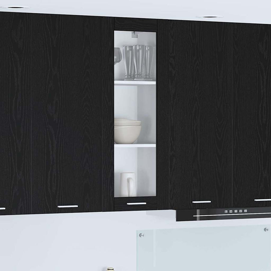 Hangkast Riga Zwart Eiken 40 x 31 x 100 cm Bewerkt hout