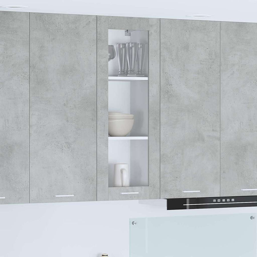 Hangkast Riga Beton Grijs 40 x 31 x 100 cm Bewerkt hout