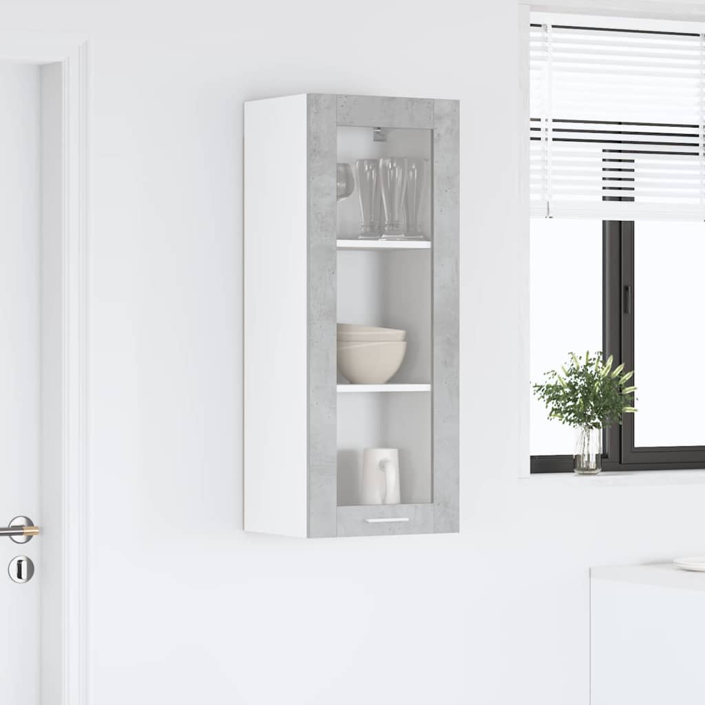 Hangkast Riga Beton Grijs 40 x 31 x 100 cm Bewerkt hout