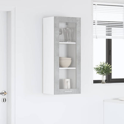 Hangkast Riga Beton Grijs 40 x 31 x 100 cm Bewerkt hout