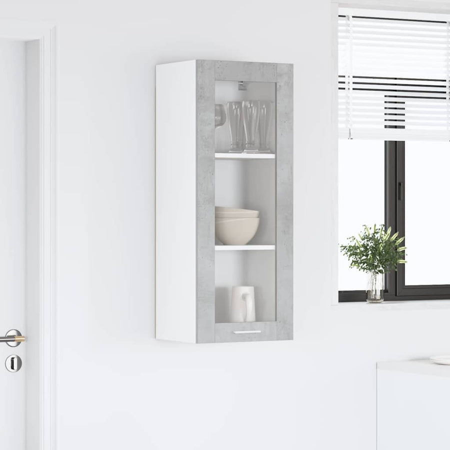 Hangkast Riga Beton Grijs 40 x 31 x 100 cm Bewerkt hout