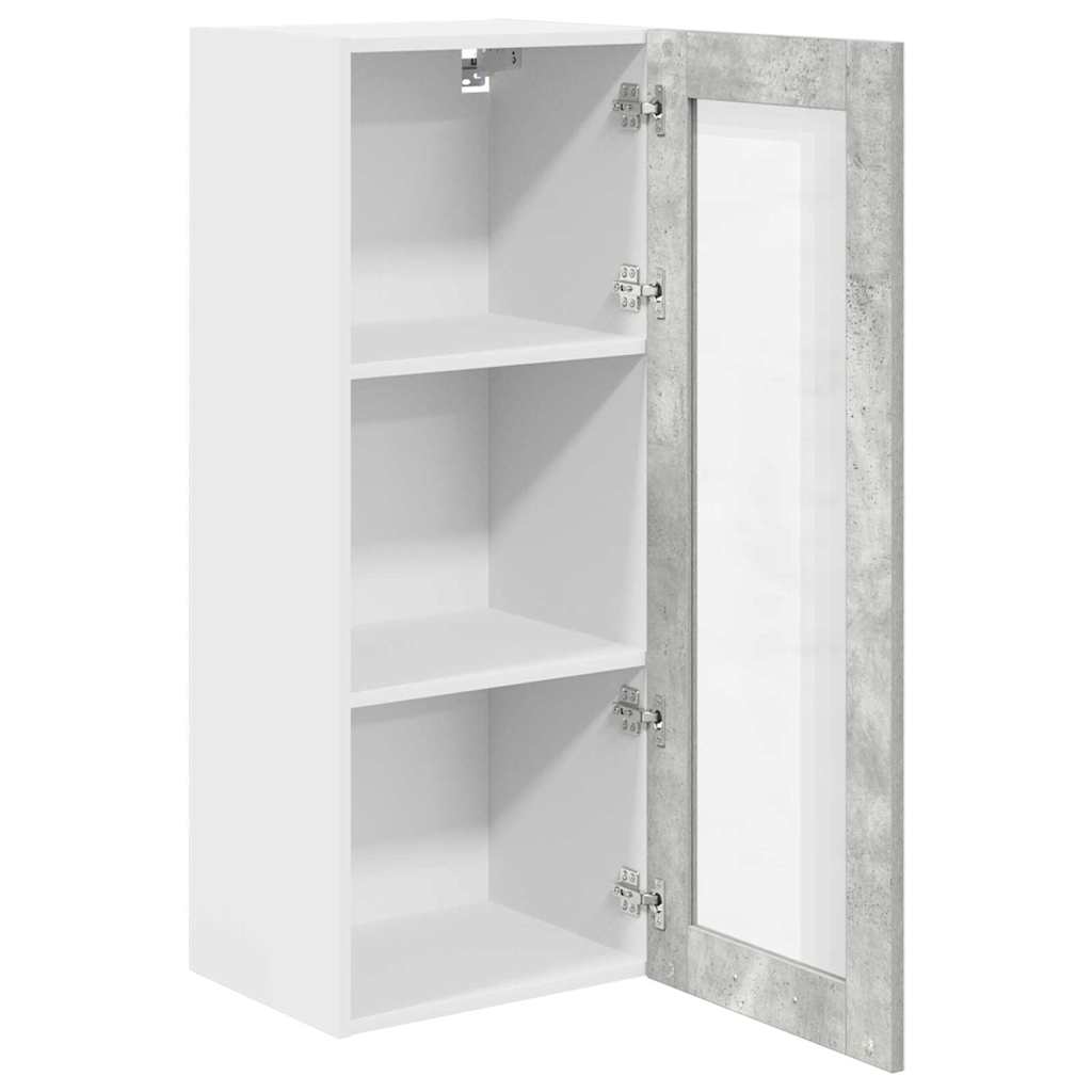 Hangkast Riga Beton Grijs 40 x 31 x 100 cm Bewerkt hout