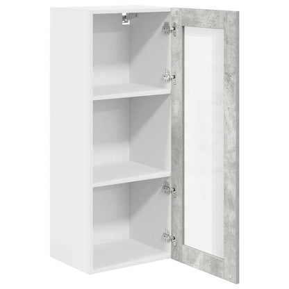 Hangkast Riga Beton Grijs 40 x 31 x 100 cm Bewerkt hout
