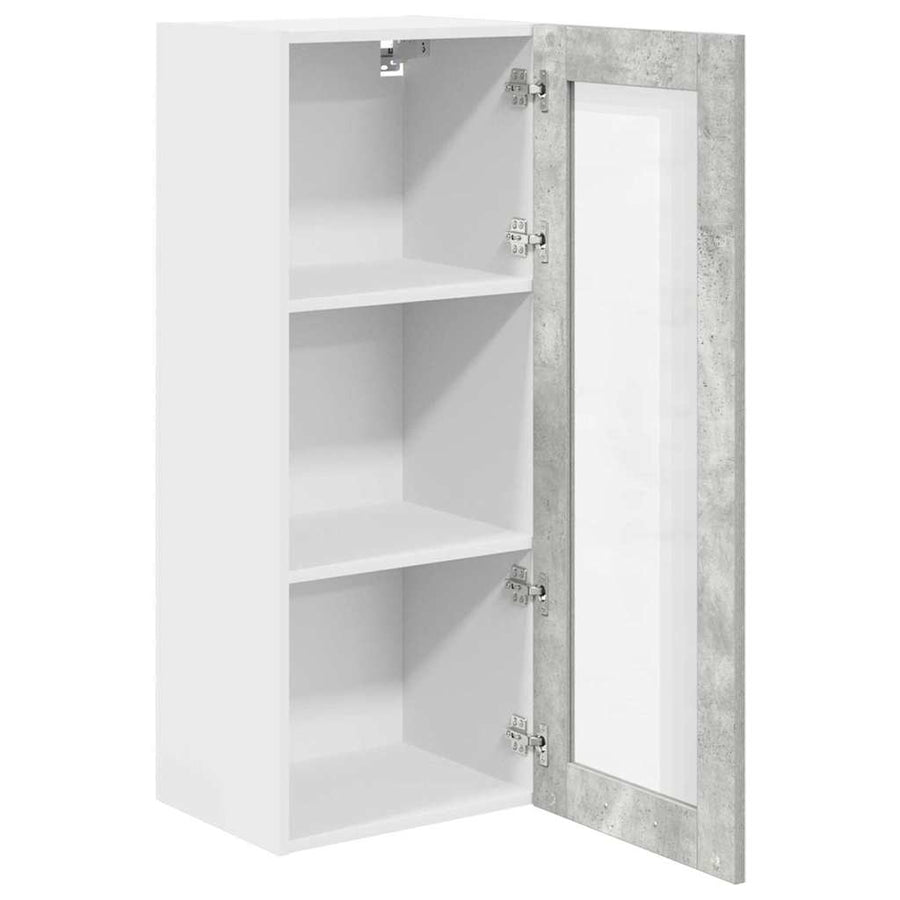 Hangkast Riga Beton Grijs 40 x 31 x 100 cm Bewerkt hout