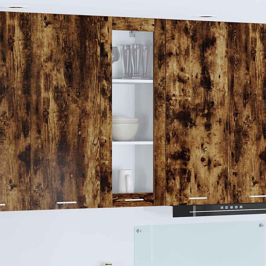 Hangkast Riga Gerookt eiken 40 x 31 x 100 cm Bewerkt hout