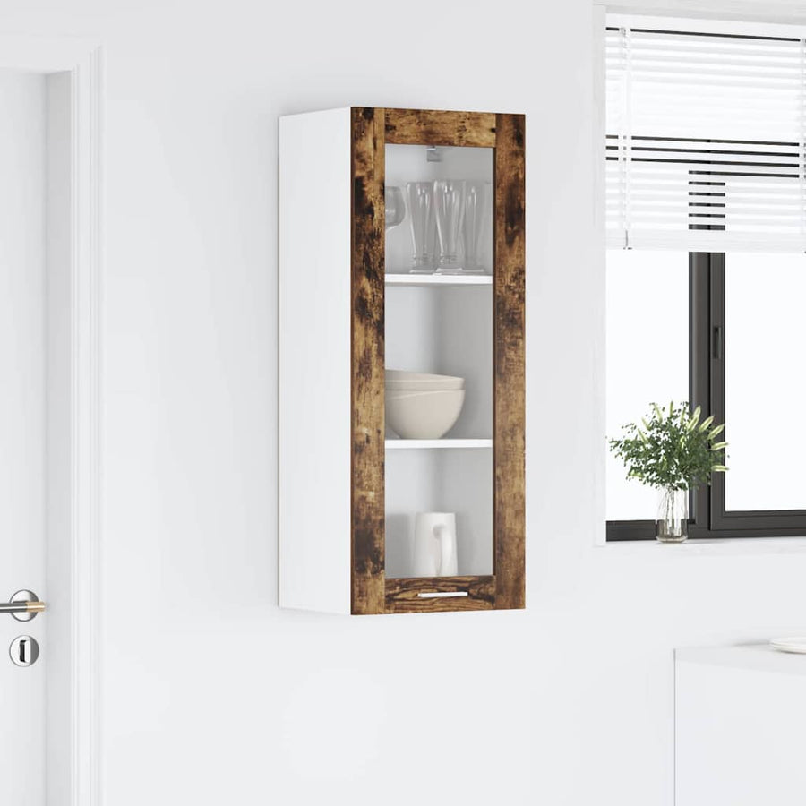 Hangkast Riga Gerookt eiken 40 x 31 x 100 cm Bewerkt hout