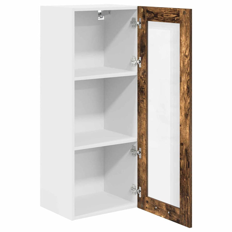 Hangkast Riga Gerookt eiken 40 x 31 x 100 cm Bewerkt hout