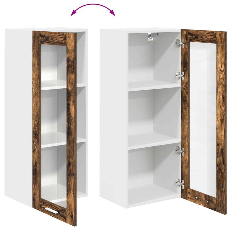 Hangkast Riga Gerookt eiken 40 x 31 x 100 cm Bewerkt hout