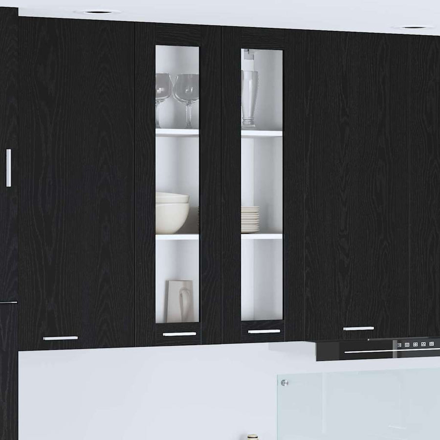 Hangkast Riga Zwart Eiken 60 x 31 x 100 cm Bewerkt hout