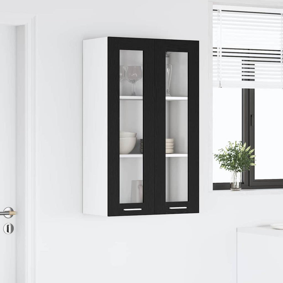 Hangkast Riga Zwart Eiken 60 x 31 x 100 cm Bewerkt hout