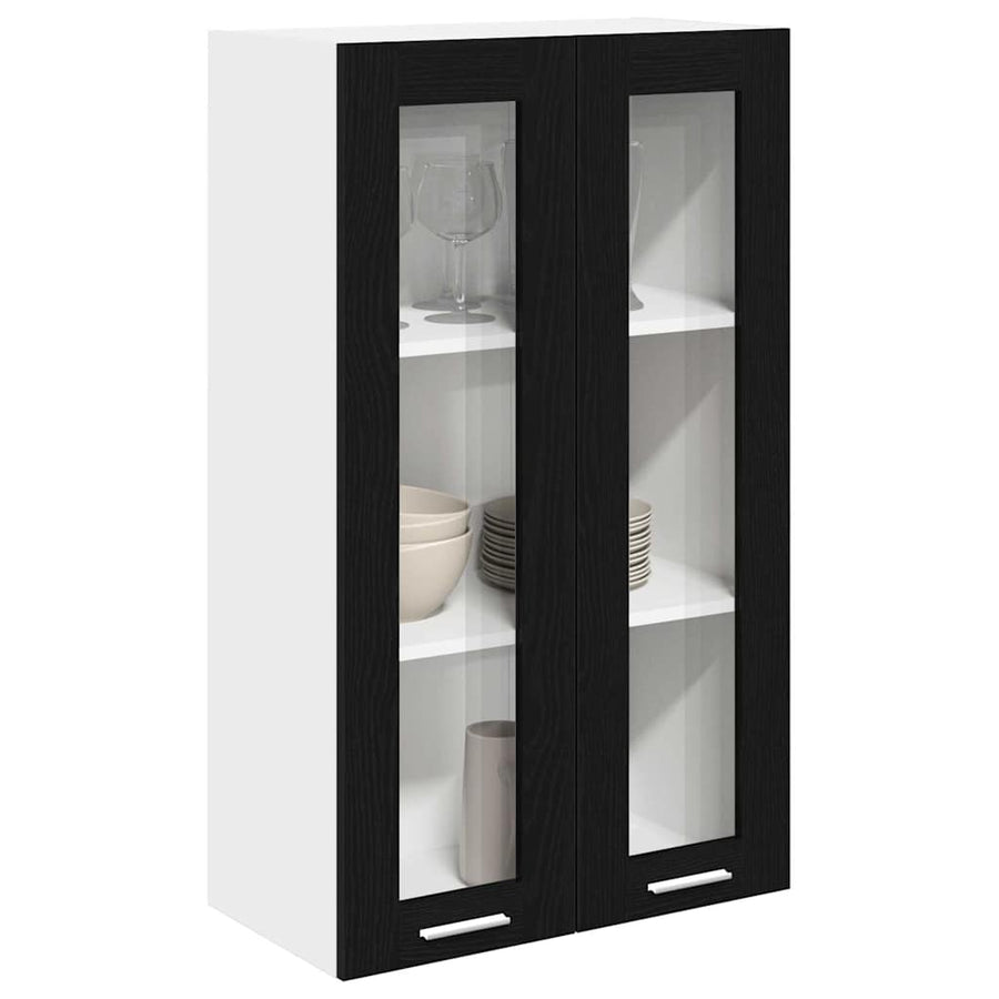 Hangkast Riga Zwart Eiken 60 x 31 x 100 cm Bewerkt hout