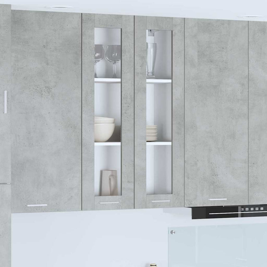 Hangkast Riga Beton Grijs 60 x 31 x 100 cm Bewerkt hout