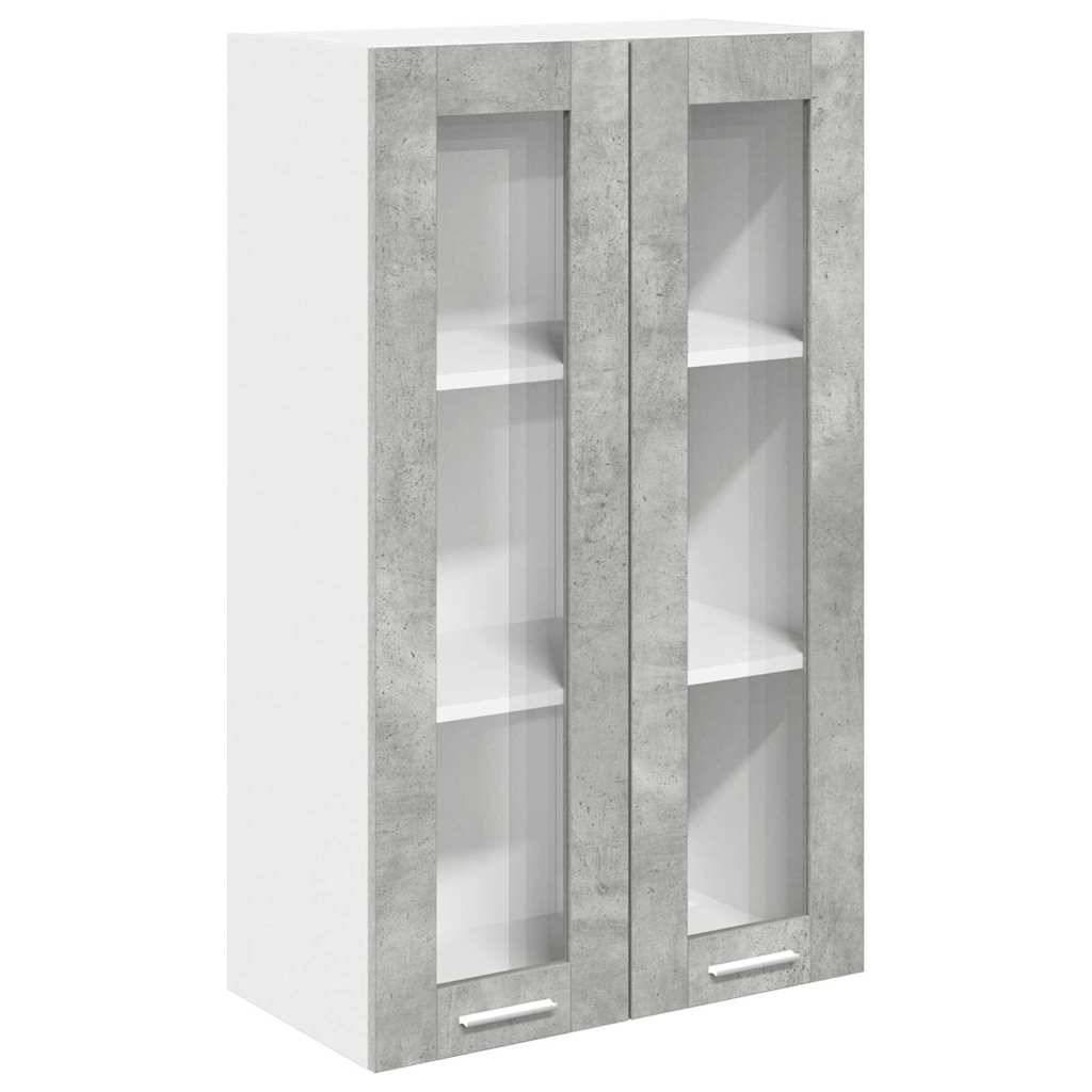 Hangkast Riga Beton Grijs 60 x 31 x 100 cm Bewerkt hout