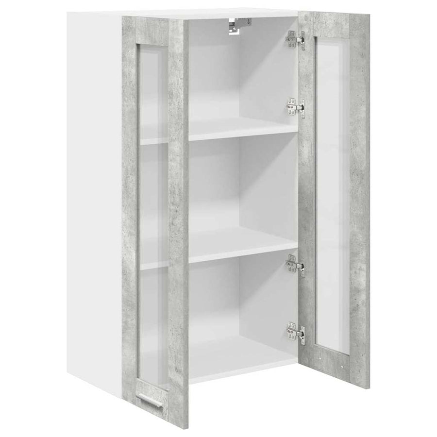 Hangkast Riga Beton Grijs 60 x 31 x 100 cm Bewerkt hout