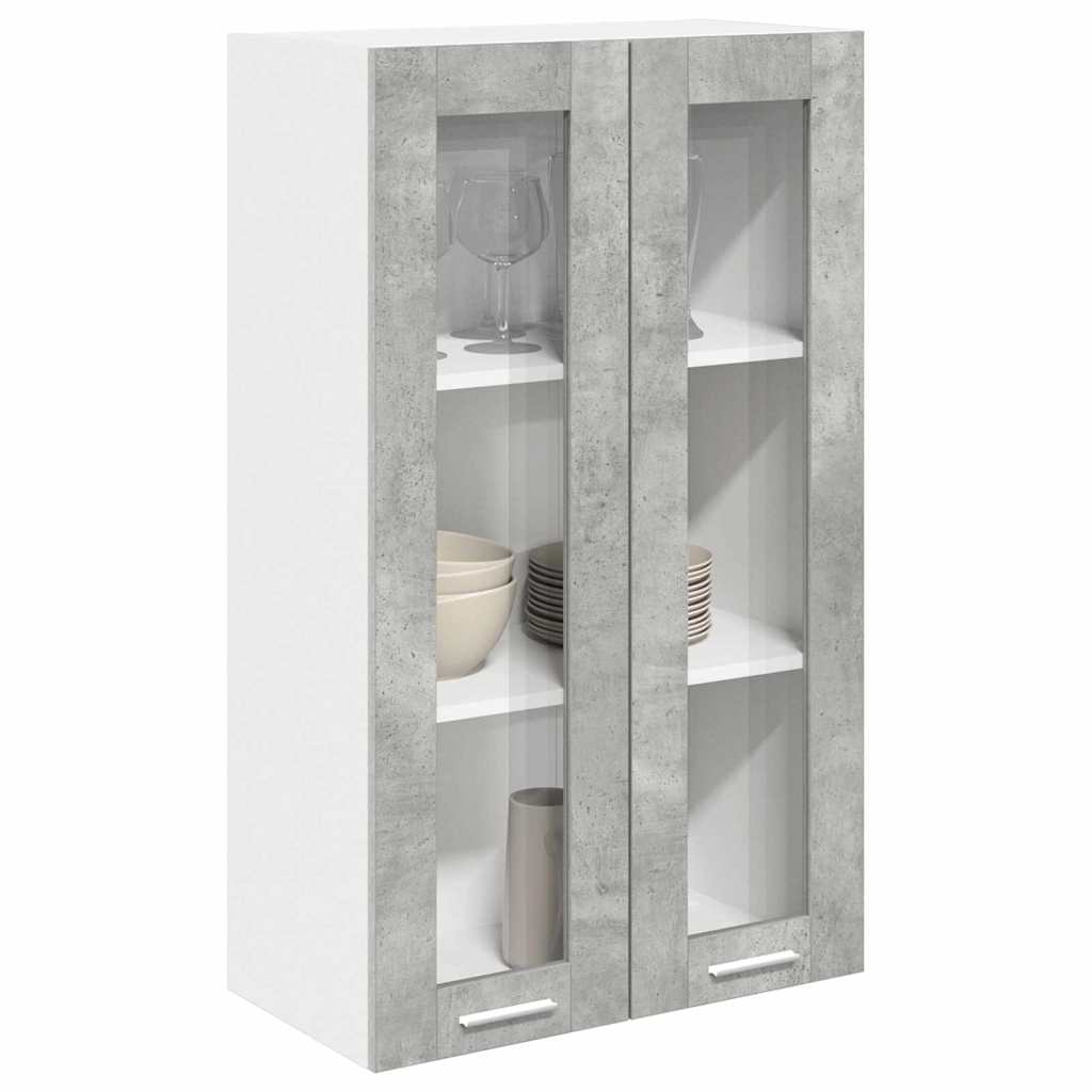 Hangkast Riga Beton Grijs 60 x 31 x 100 cm Bewerkt hout
