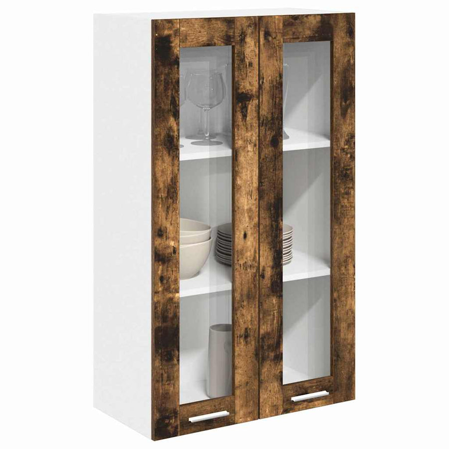 Hangkast Riga Gerookt eiken 60 x 31 x 100 cm Bewerkt hout