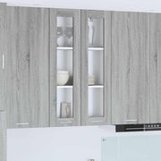 Hangkast 60x31x100 cm bewerkt hout grijs