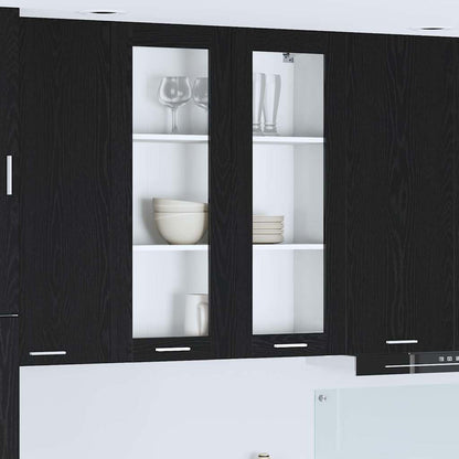 Hangkast Riga Zwart Eiken 80 x 31 x 100 cm Bewerkt hout