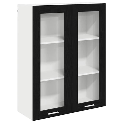 Hangkast Riga Zwart Eiken 80 x 31 x 100 cm Bewerkt hout