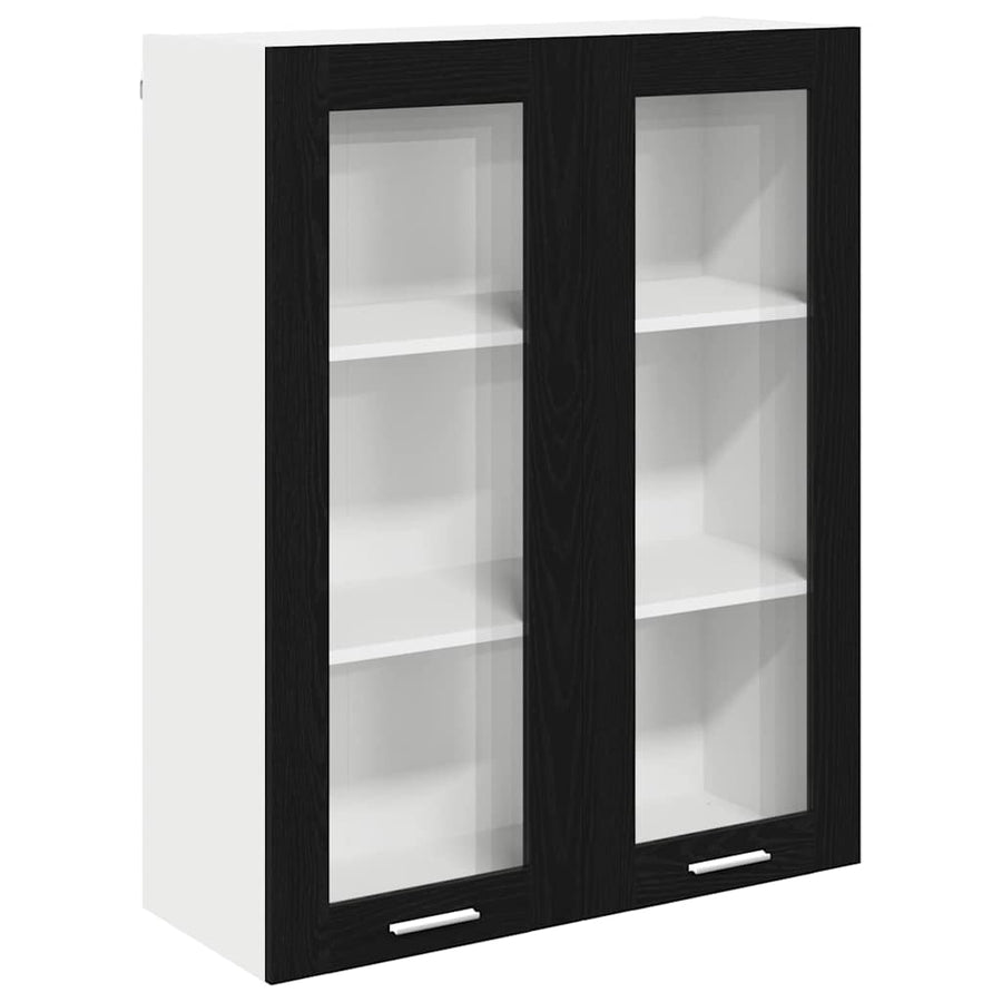 Hangkast Riga Zwart Eiken 80 x 31 x 100 cm Bewerkt hout